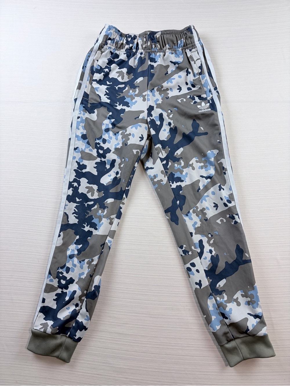 adidas Kids Blue & Gray Camo Joggers S 9-10Y